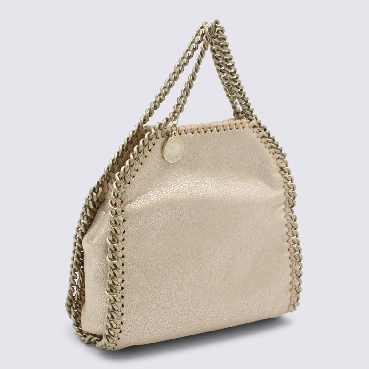 Compact Gold Faux Leather Tote