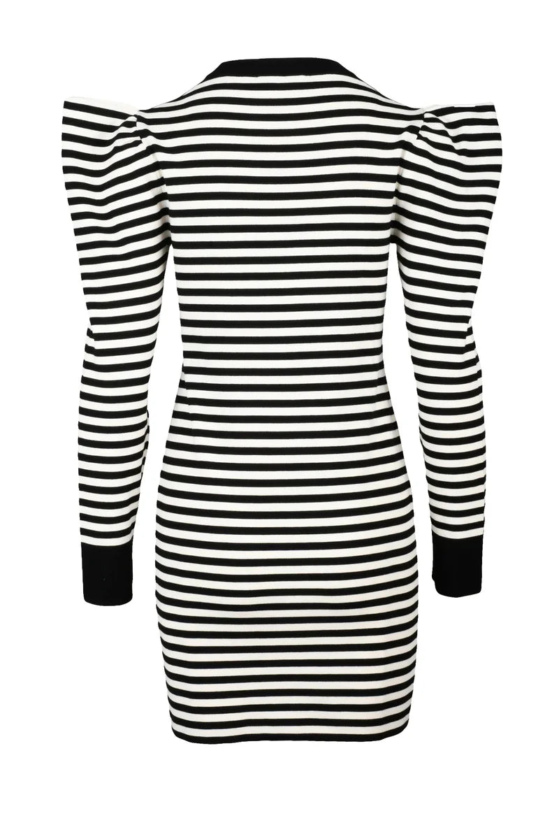 Knit Dress Viscose/Polyester - White/Black