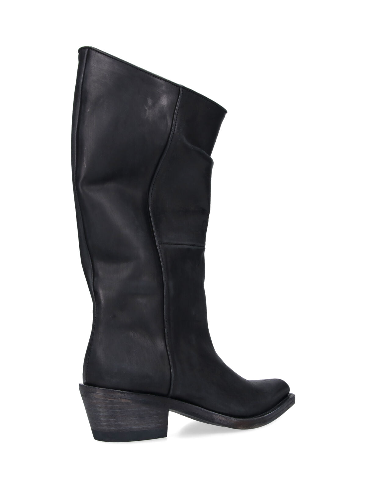 Pointed-Toe Stiletto Boots with Polished Finish