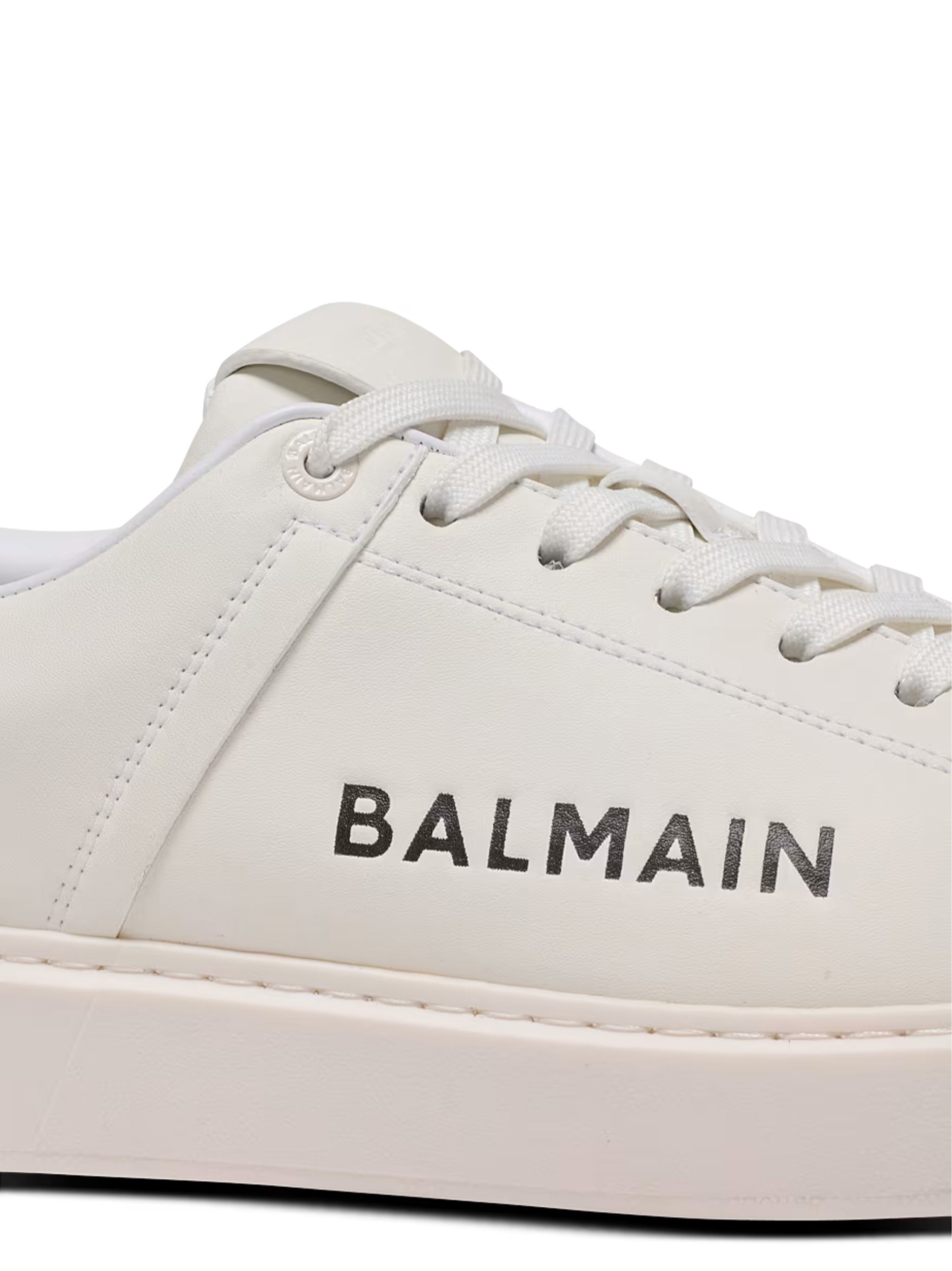 White Low Top Lace-Up Sneakers