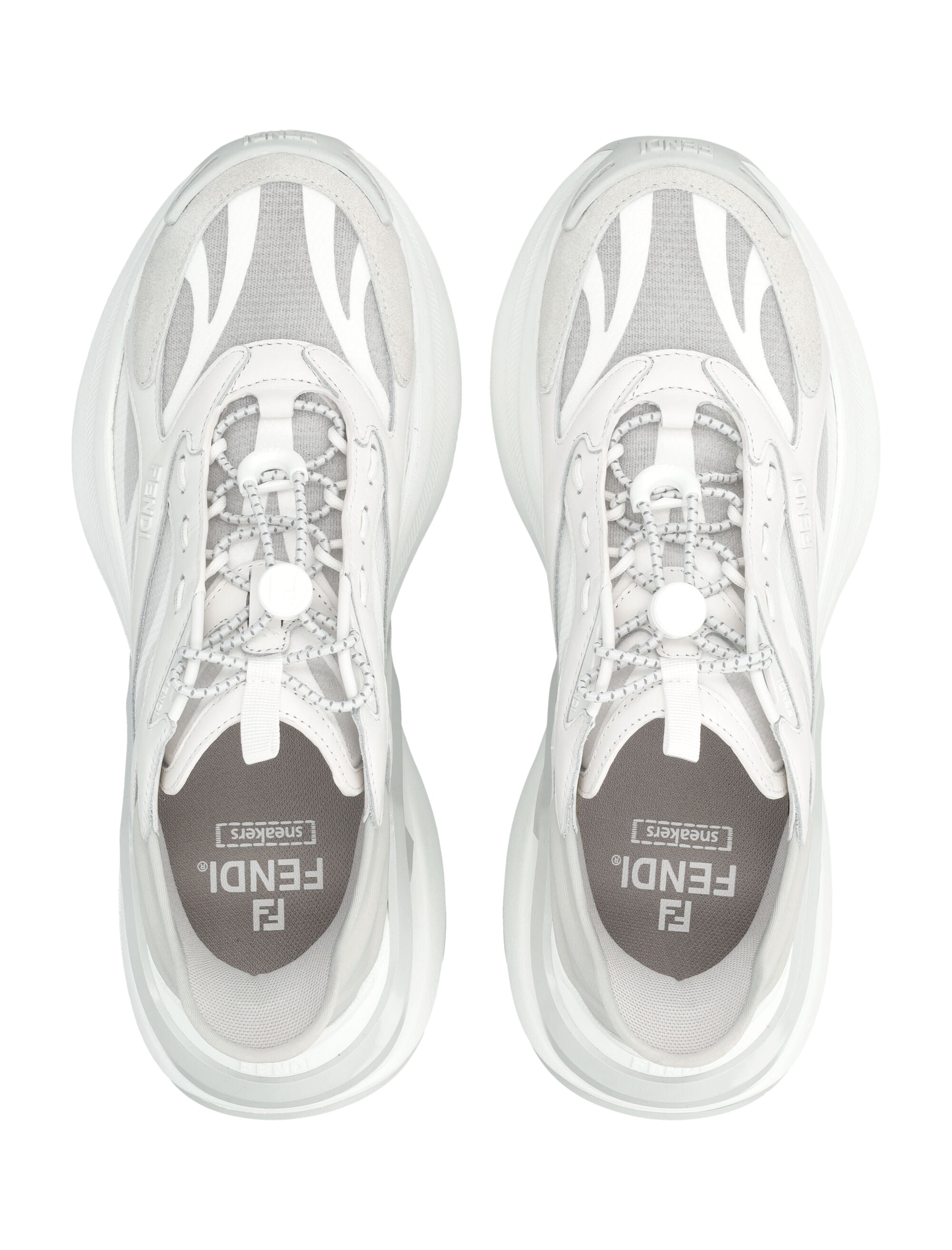 F-Light White Leather And Mesh Woman'S Sneakers
