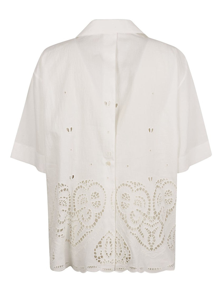 White Shirt With Cut-Out Detailing