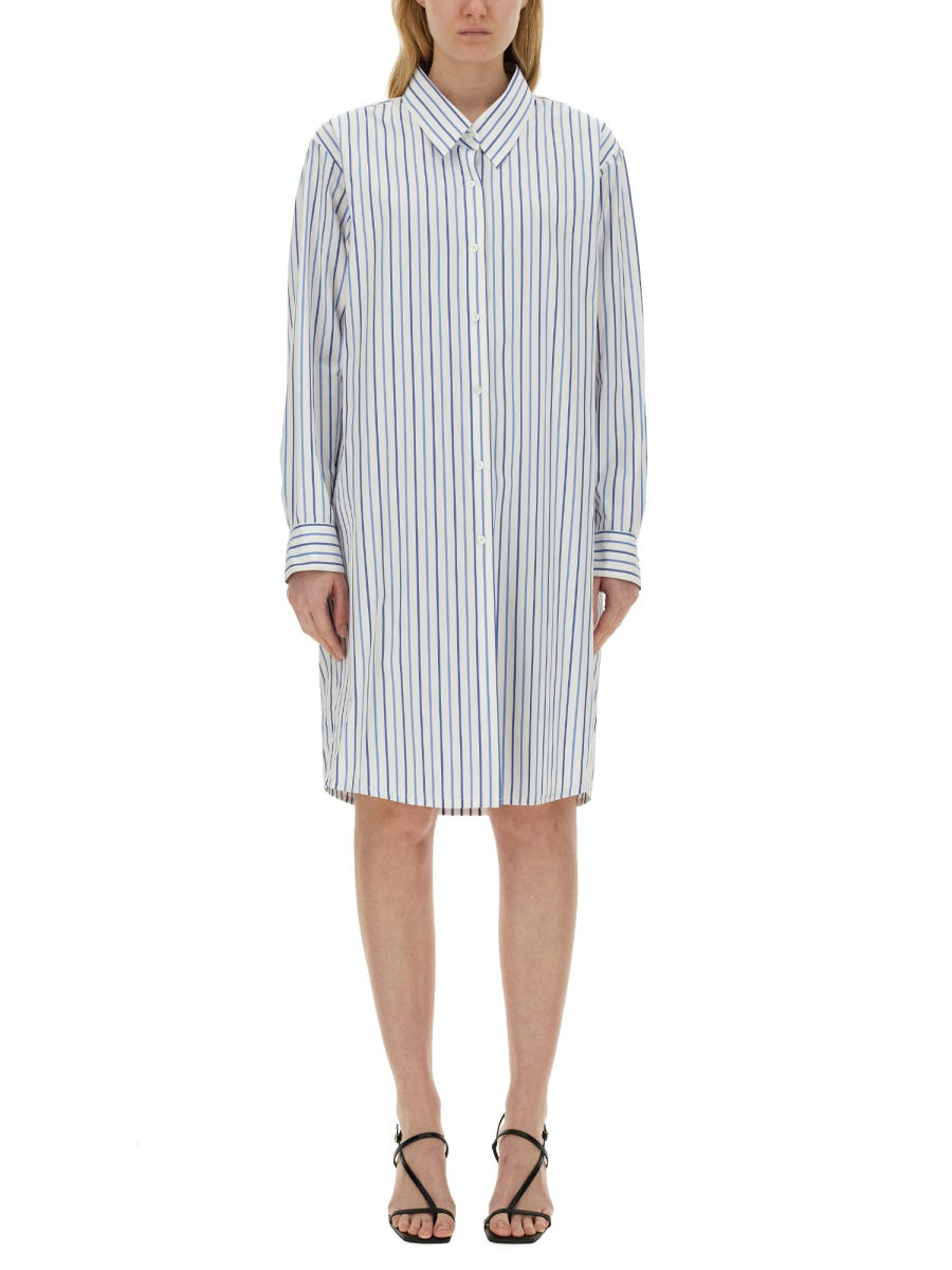 Oversized Cotton Shirt With Bold Stripe Pattern