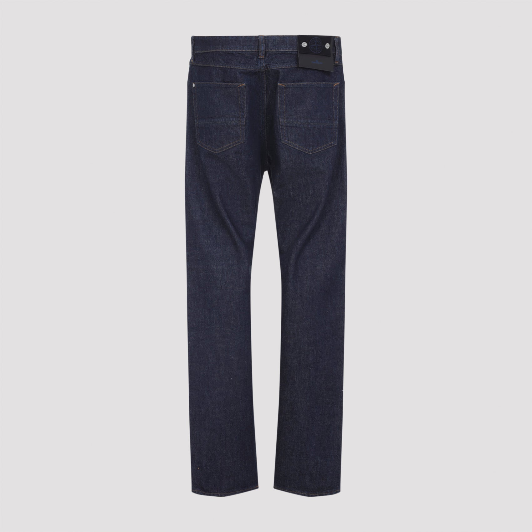 Straight Blue Denim Jeans With Classic 5-Pocket Design