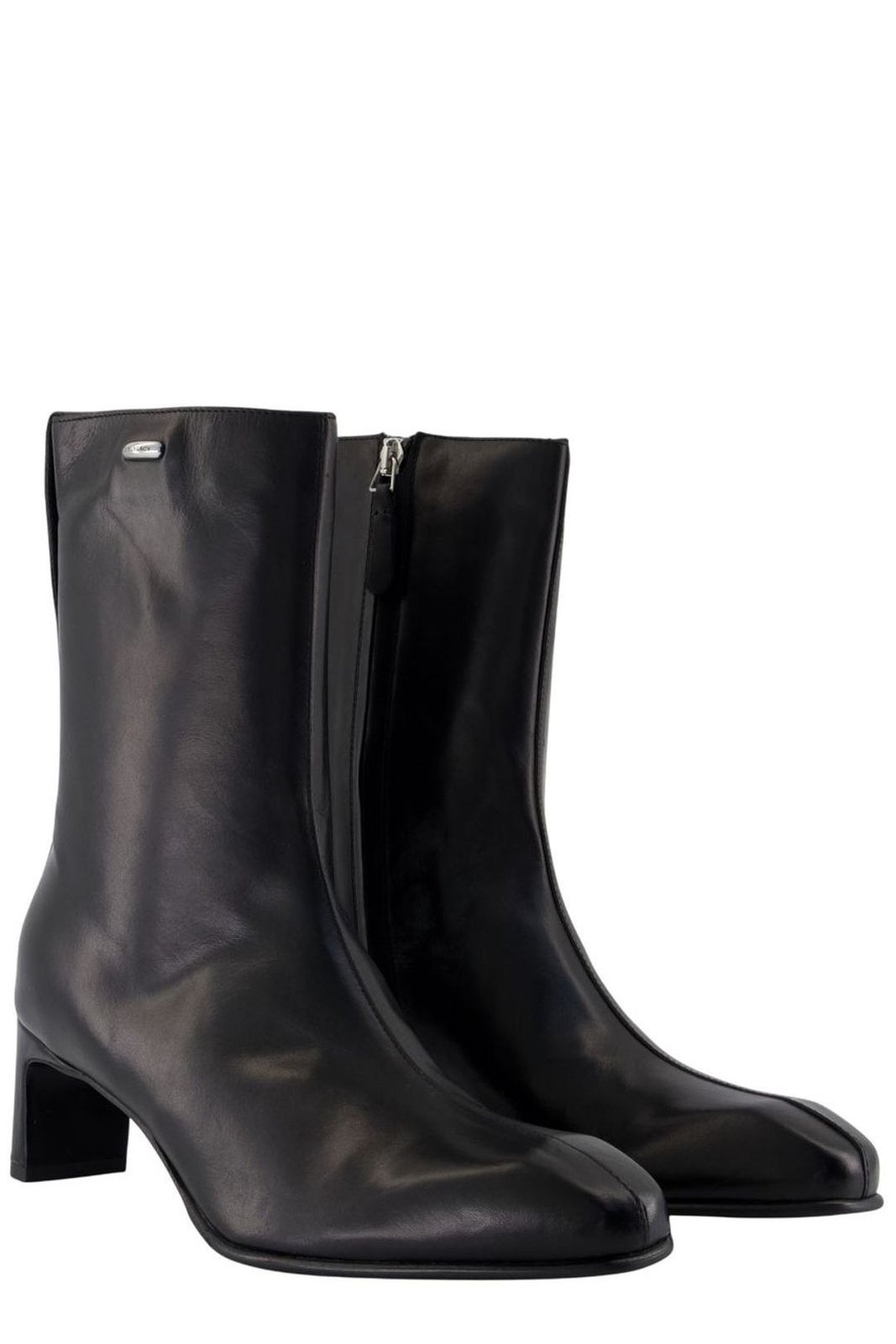 Mid-Calf Black Boots with Minimalist Design