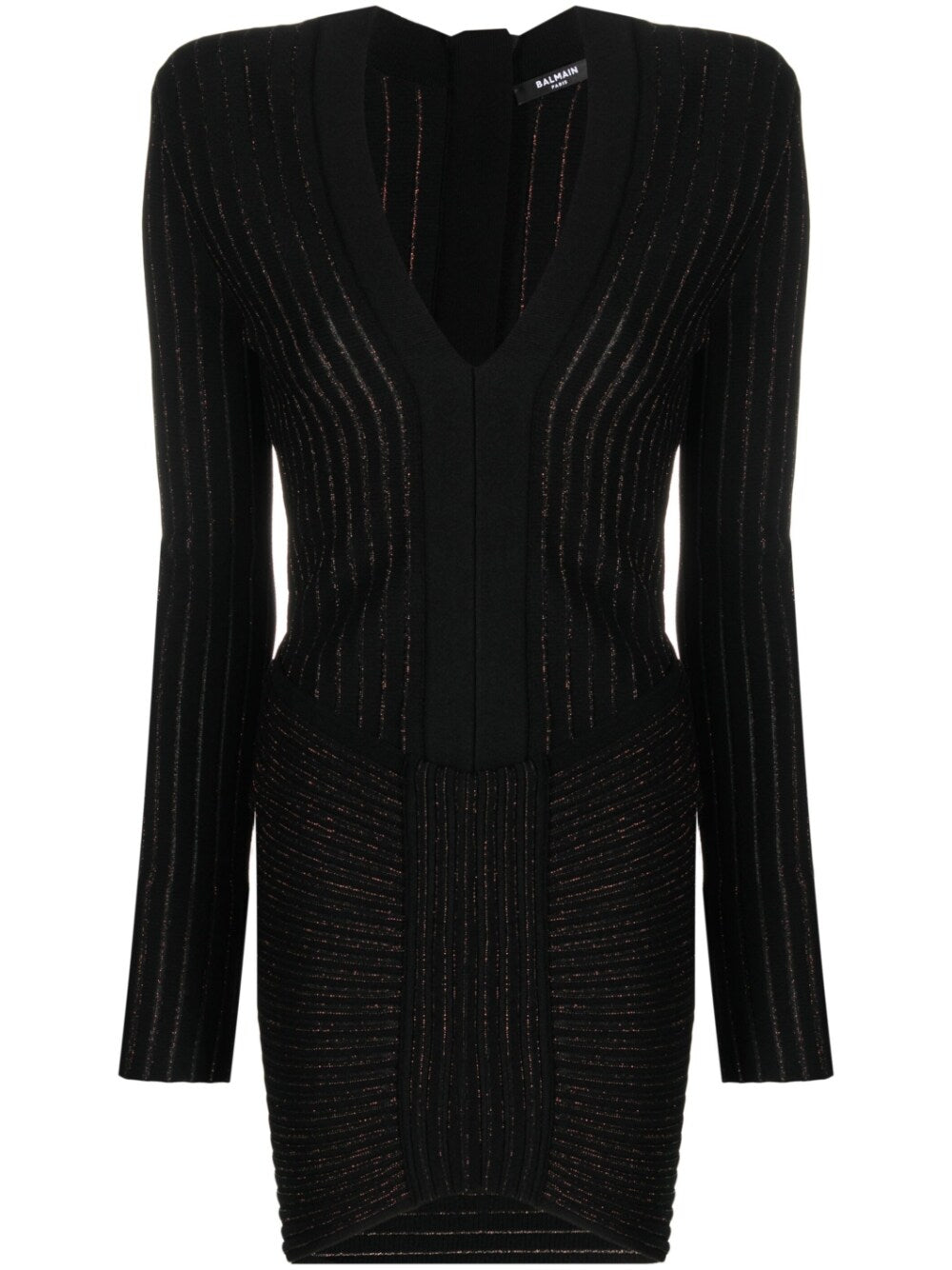 Ribbed V-Neck Mini Dress