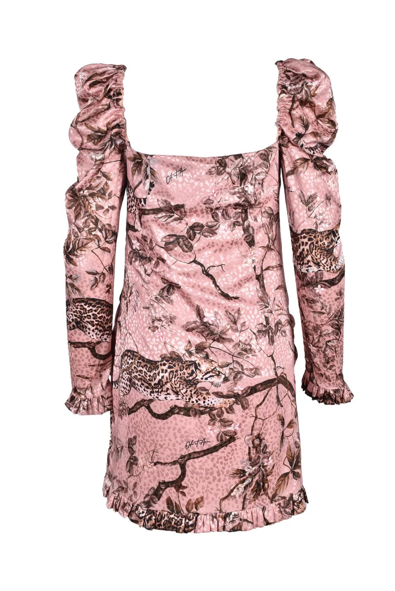 Mini Dress with Puffed Sleeves