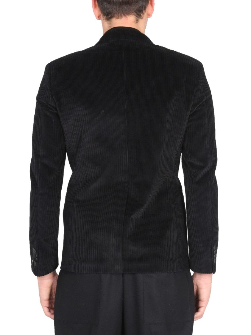 Single-Breasted Black Velvet Jacket