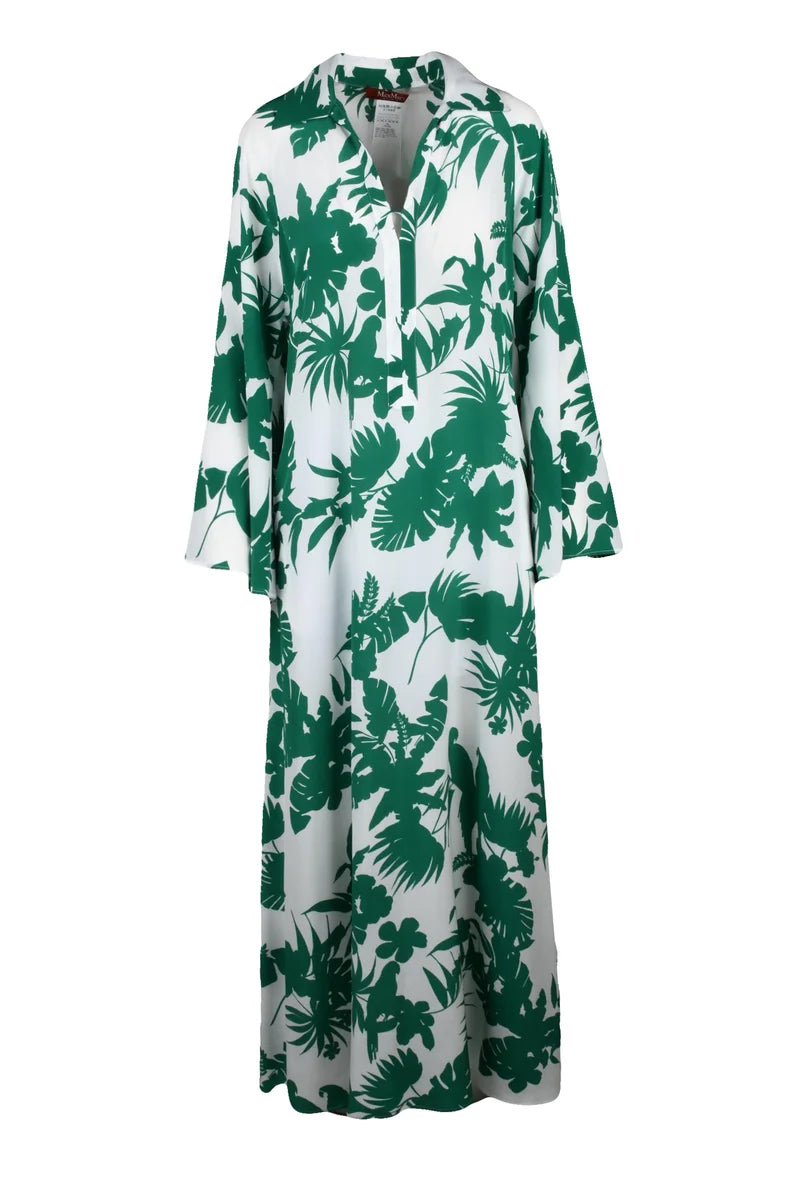 Fluid White Silk Chiffon Dress