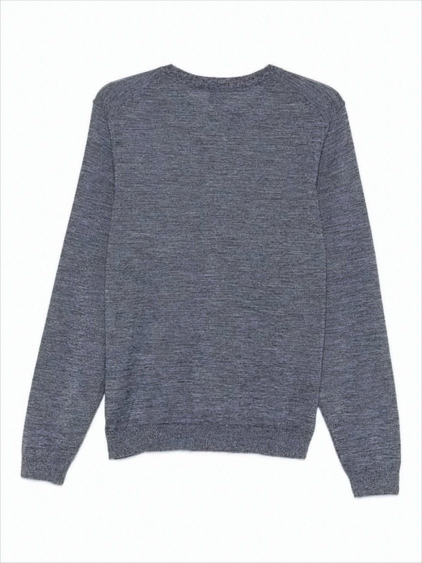 Fine Knit Crew Neck Sweater with Ribbed Cuffs