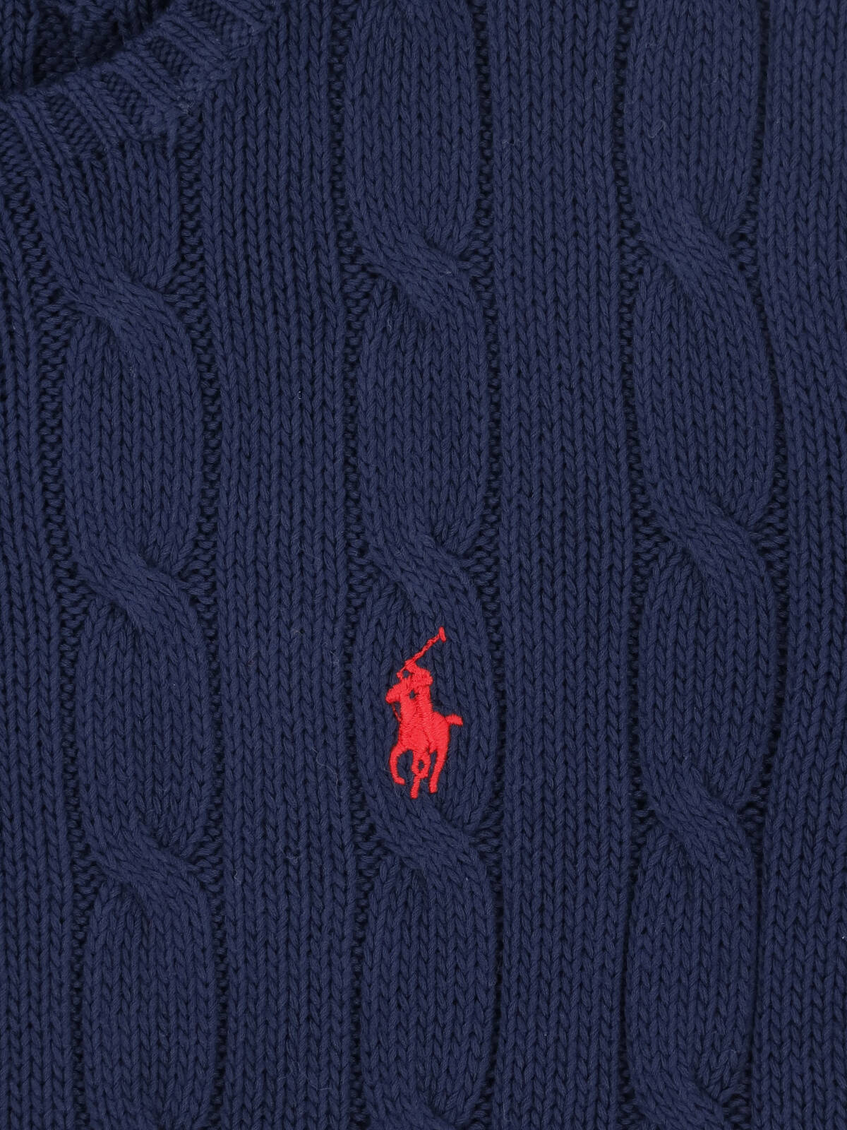 Green Cable Knit Logo Fitted Sweater