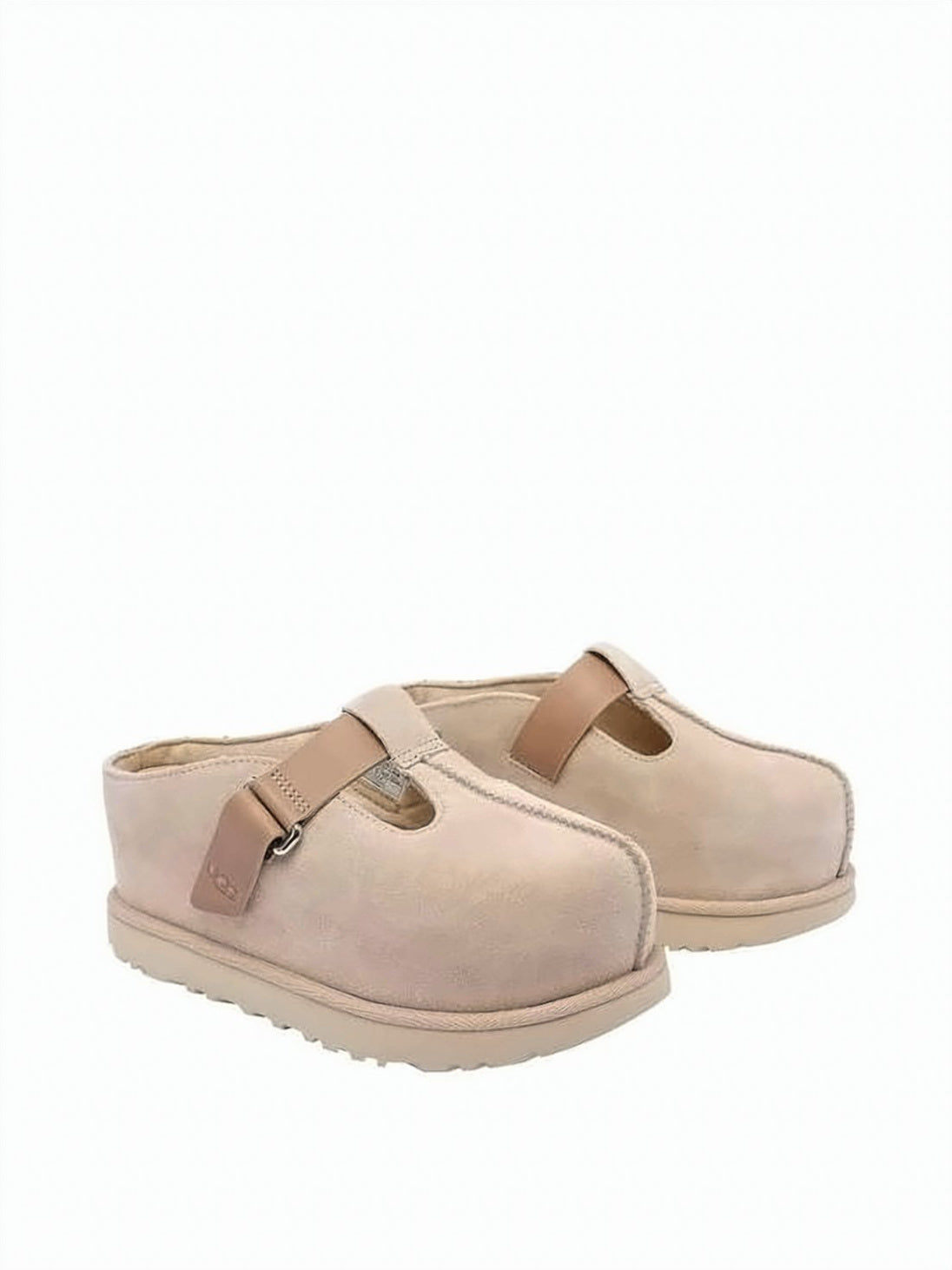 Suede Mule Slippers with Buckle Detail and EVA Sole