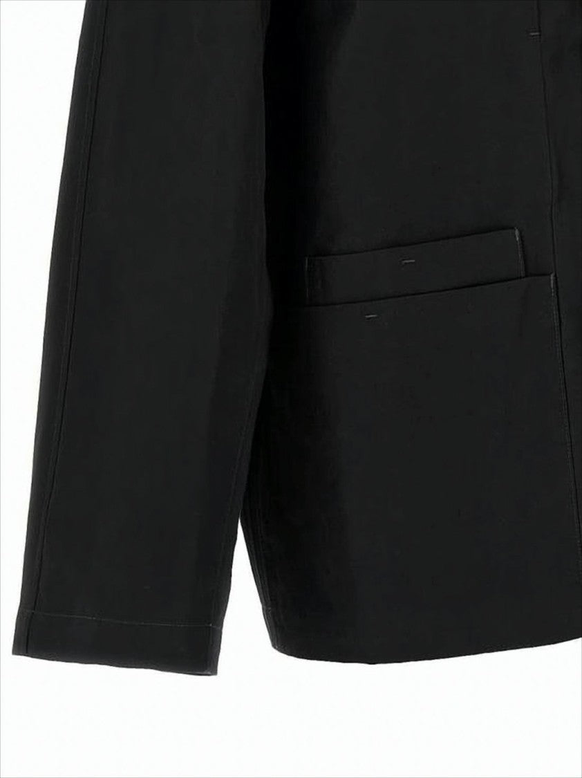 Boxy Black Jacket with Classic Collar