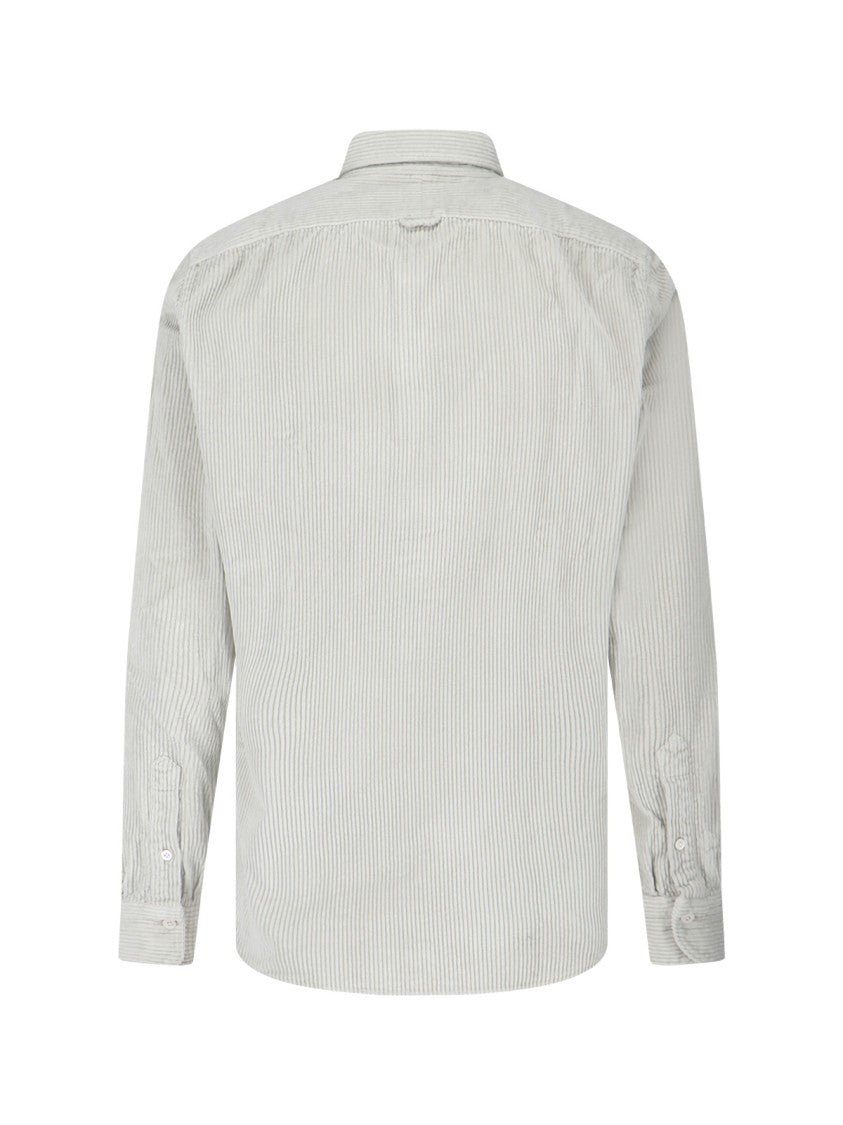 Minimalist Grey Shirt With Button-Down Front And Long Sleeves