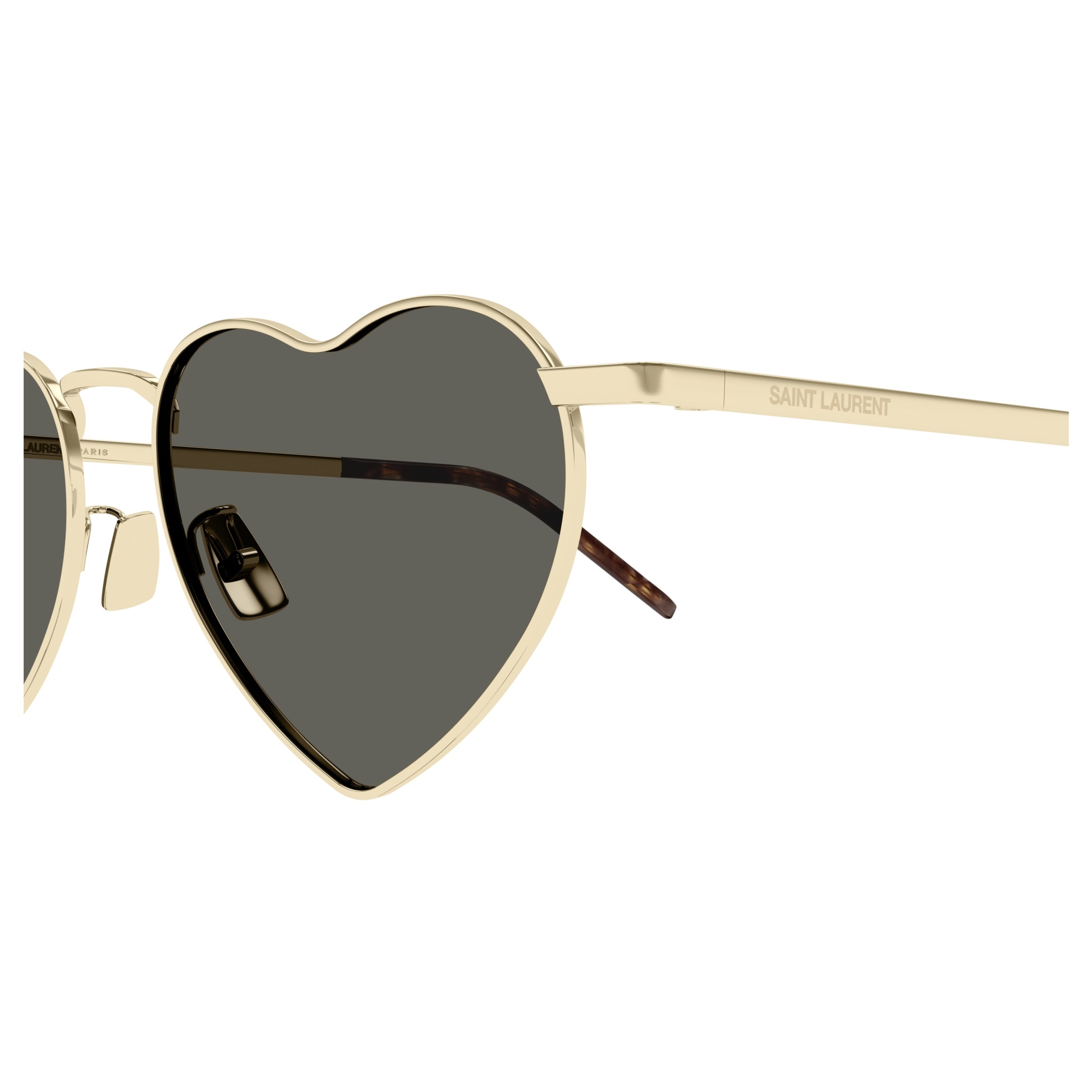 Heart-Shaped Sunglasses with Polished Gold Frame