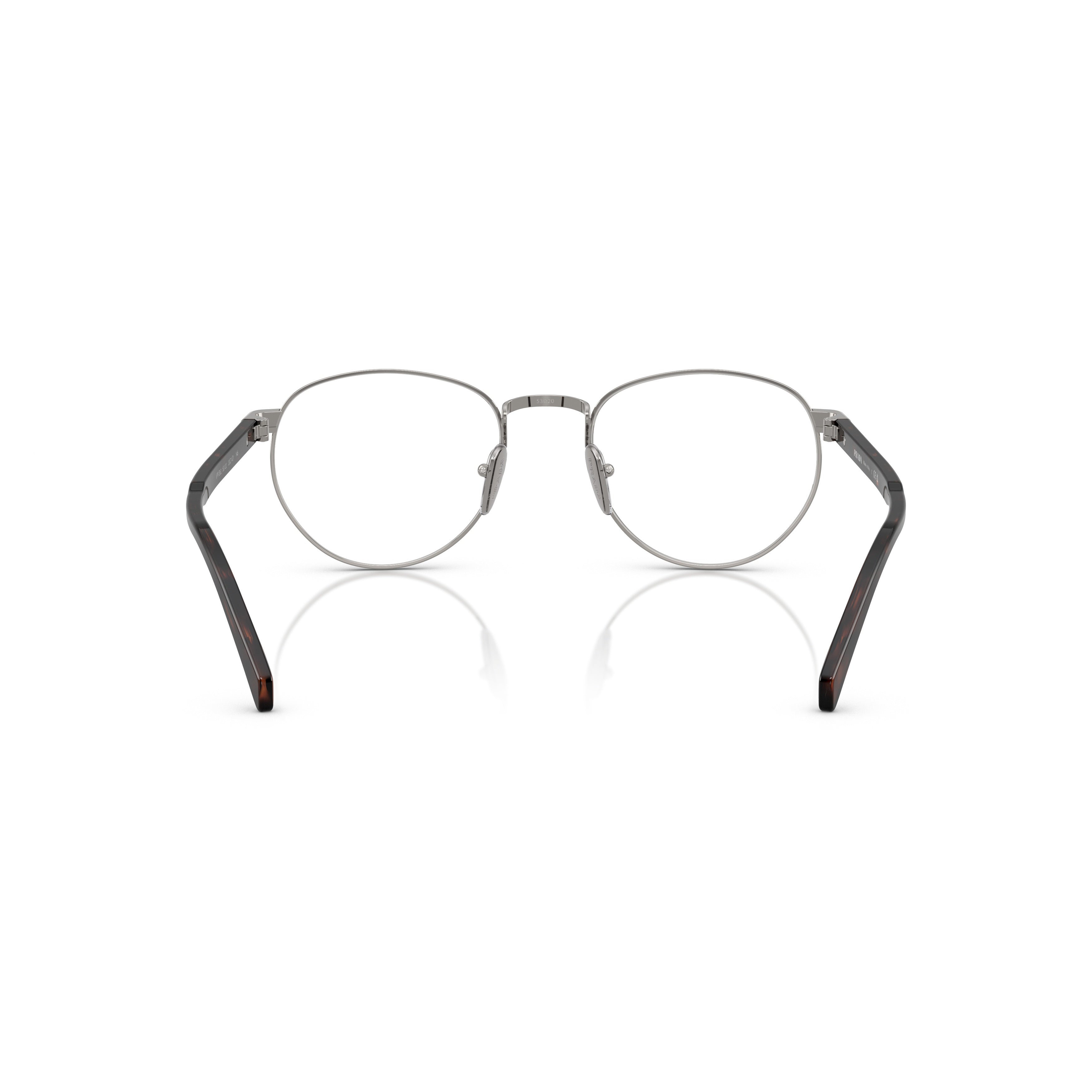 0pr B52v Rounded Lens Silver Frame Eyeglasses