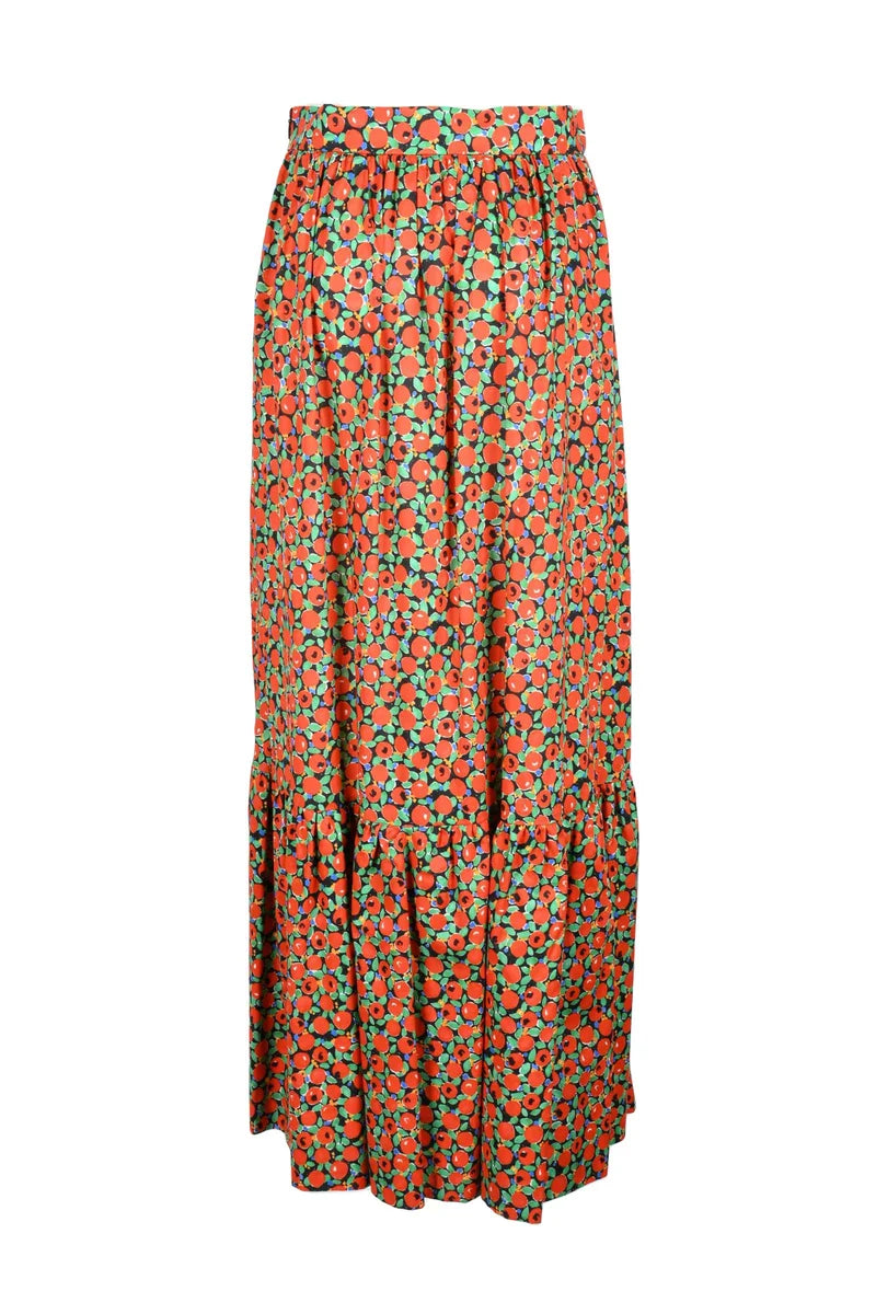 Long Cotton Skirt - Red