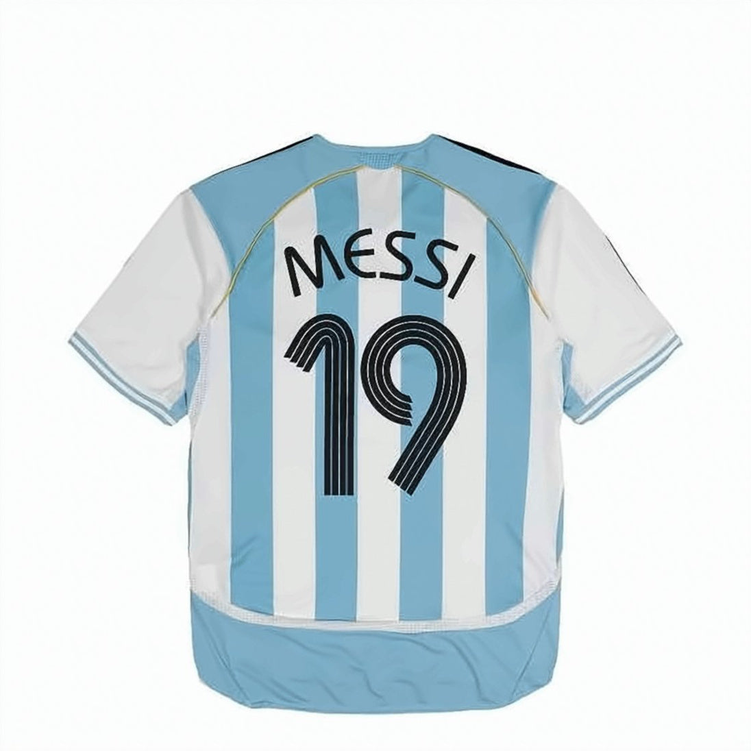 Vertical Striped Athletic Jersey with Gold Piping Details