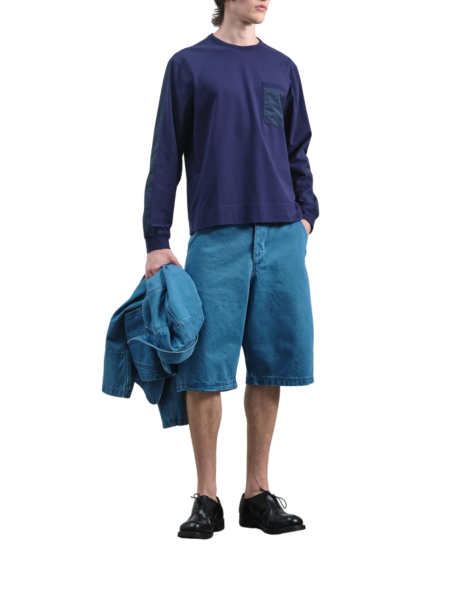 Indigo Twisted Denim Shorts