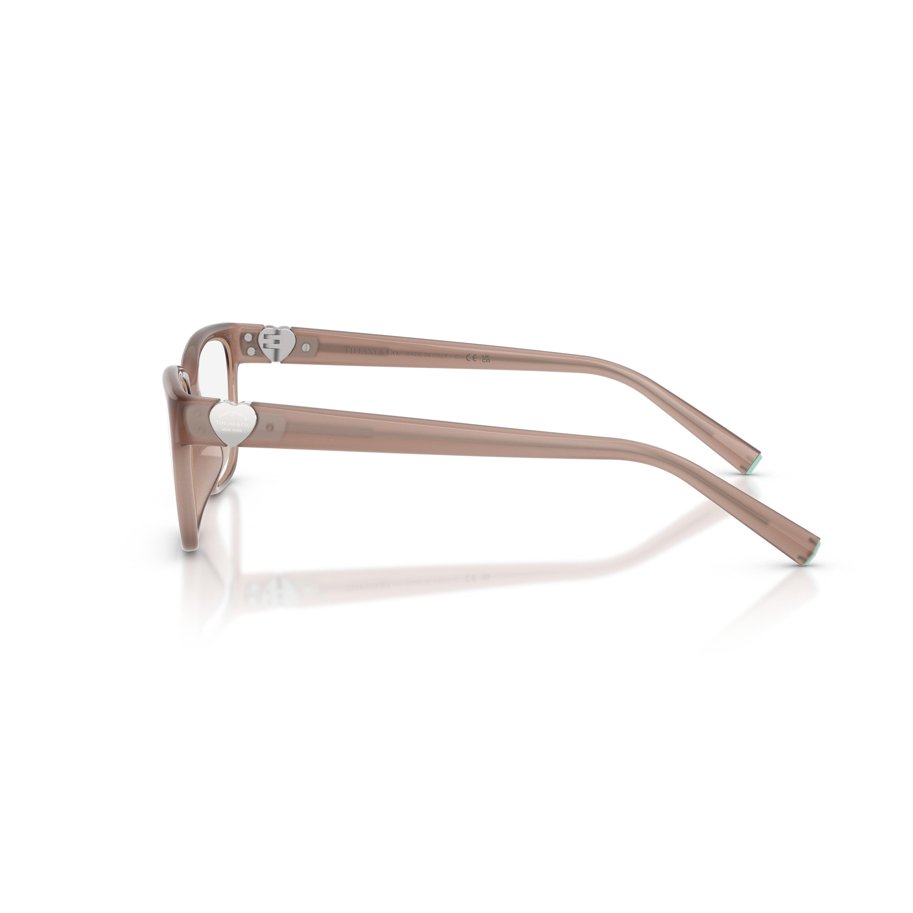 0tf2286d Translucent Brown Rectangular Eyeglasses