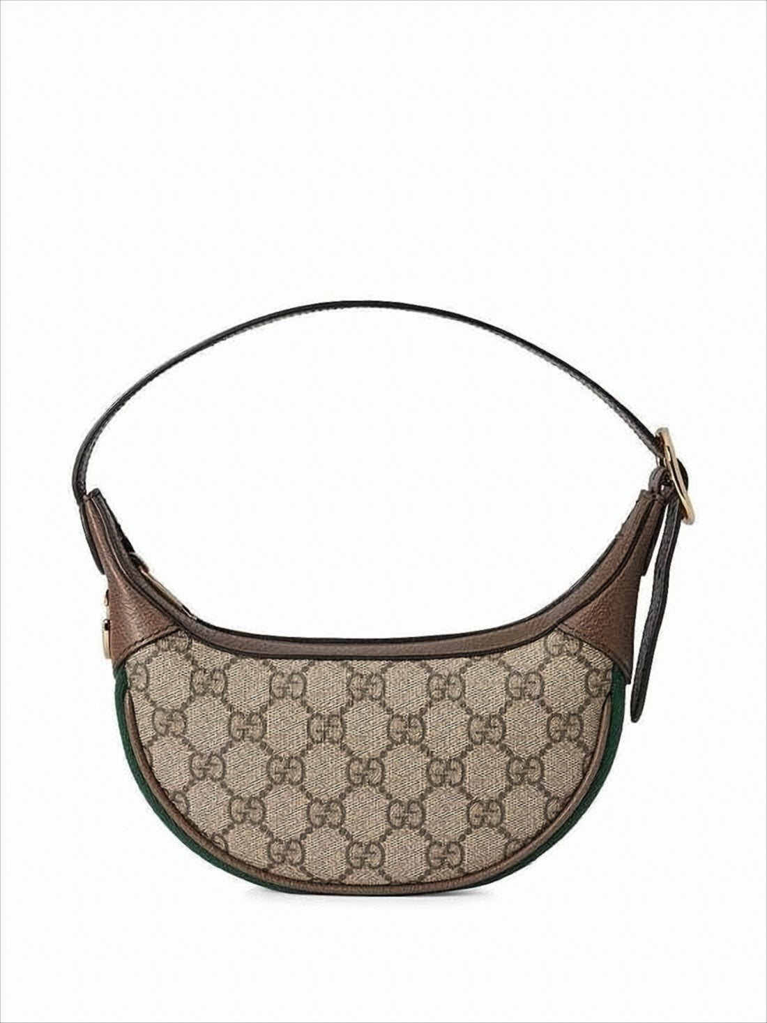 Crescent-Shaped Shoulder Bag with Monogram Canvas