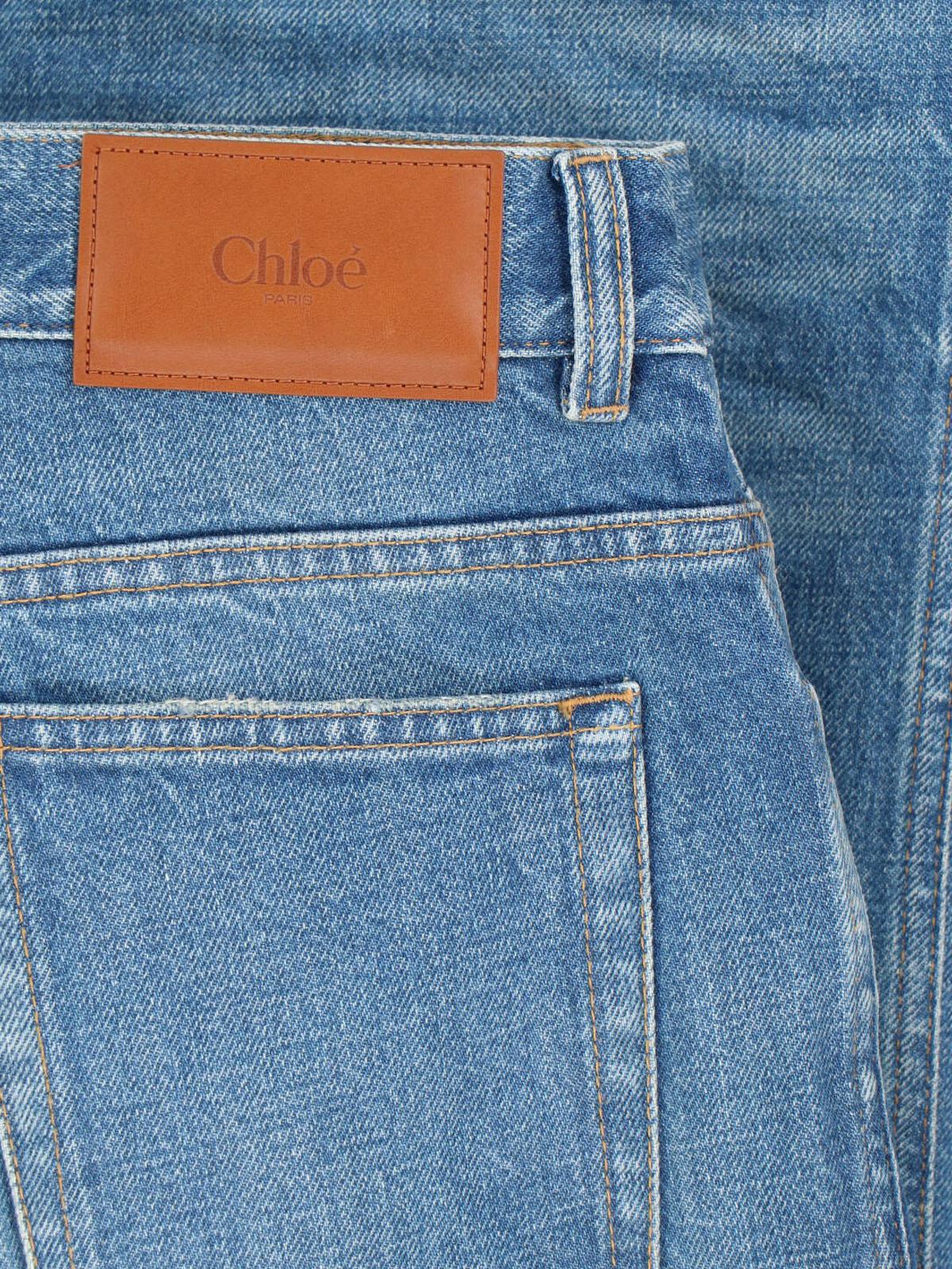 Blue Mid-Rise Straight-Leg Denim Jeans