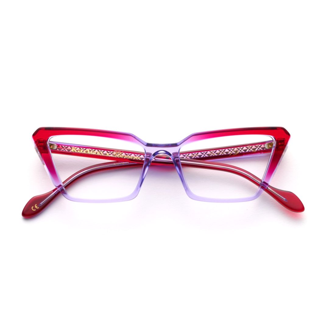 Butterfly Glamour-V Angular Cat-Eye Sunglasses with Gradient Finish