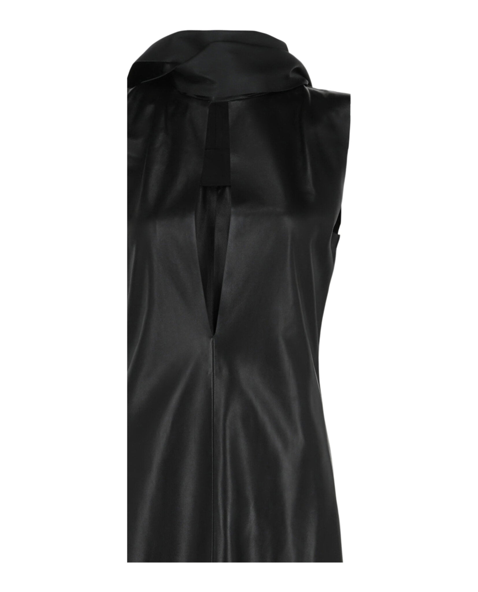 Lavalliere Leather Midi Dress