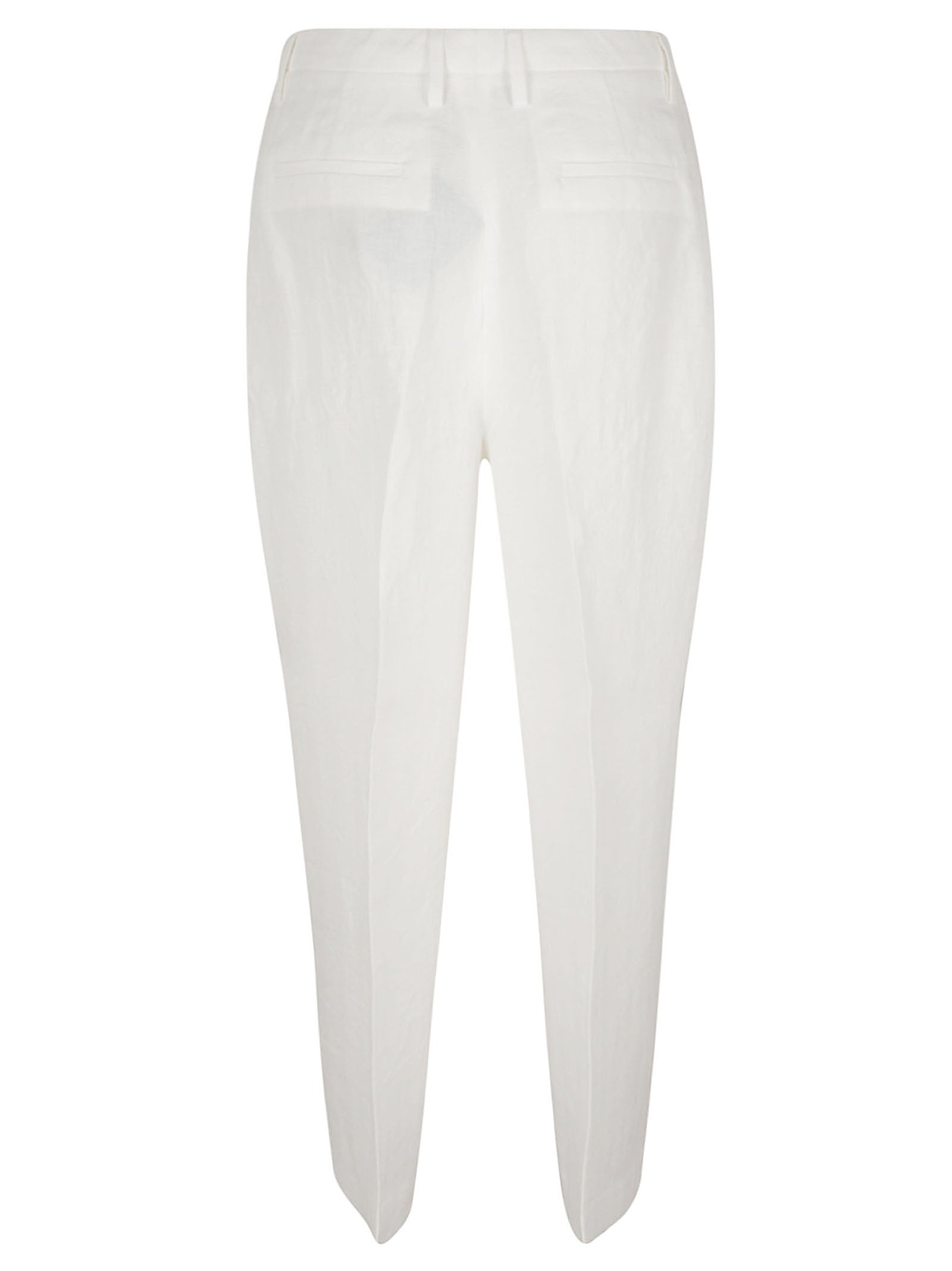 Tailored White Trousers with High Waist