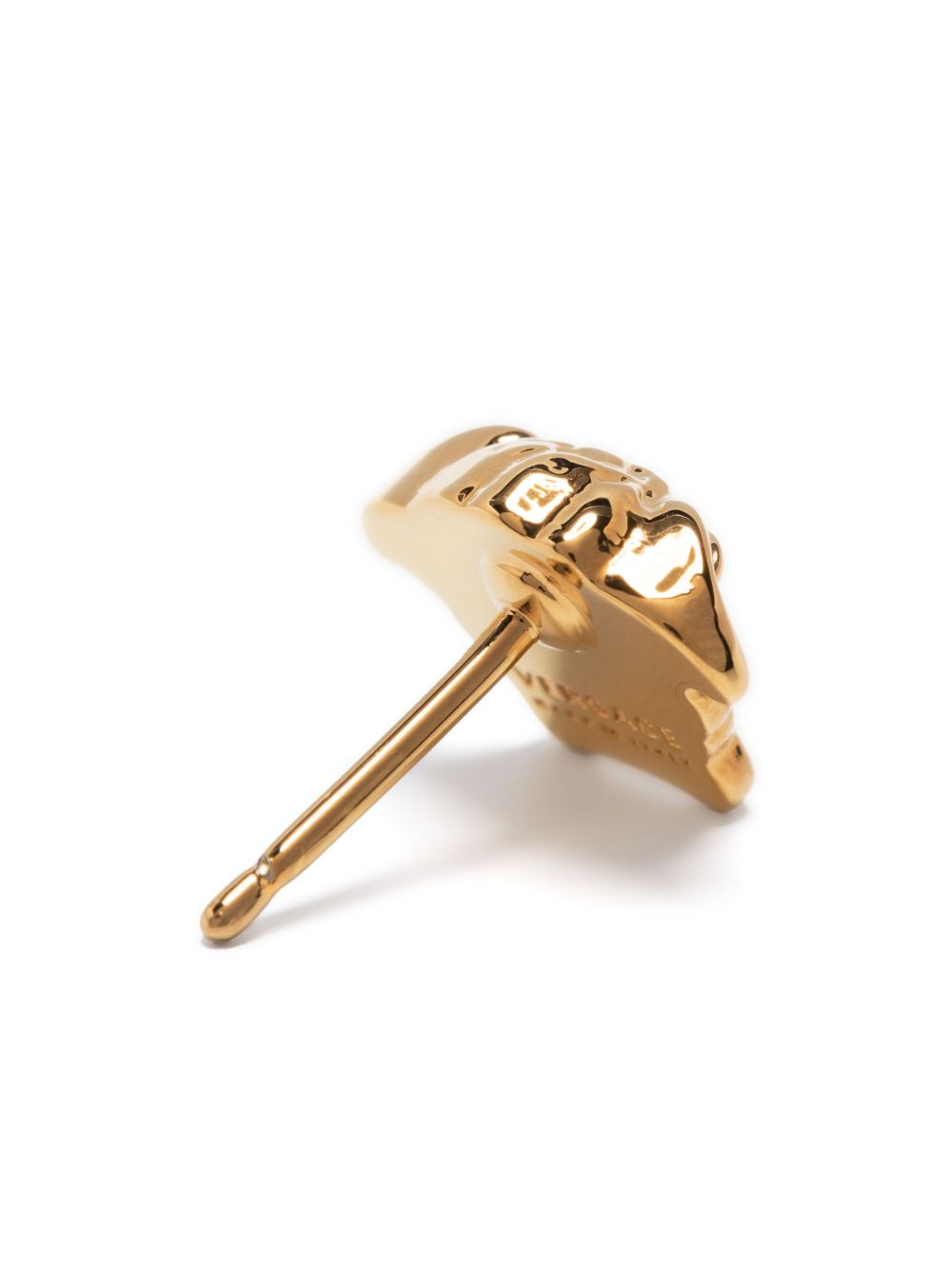 Polished Gold-Tone Medusa Plaque Stud Earrings