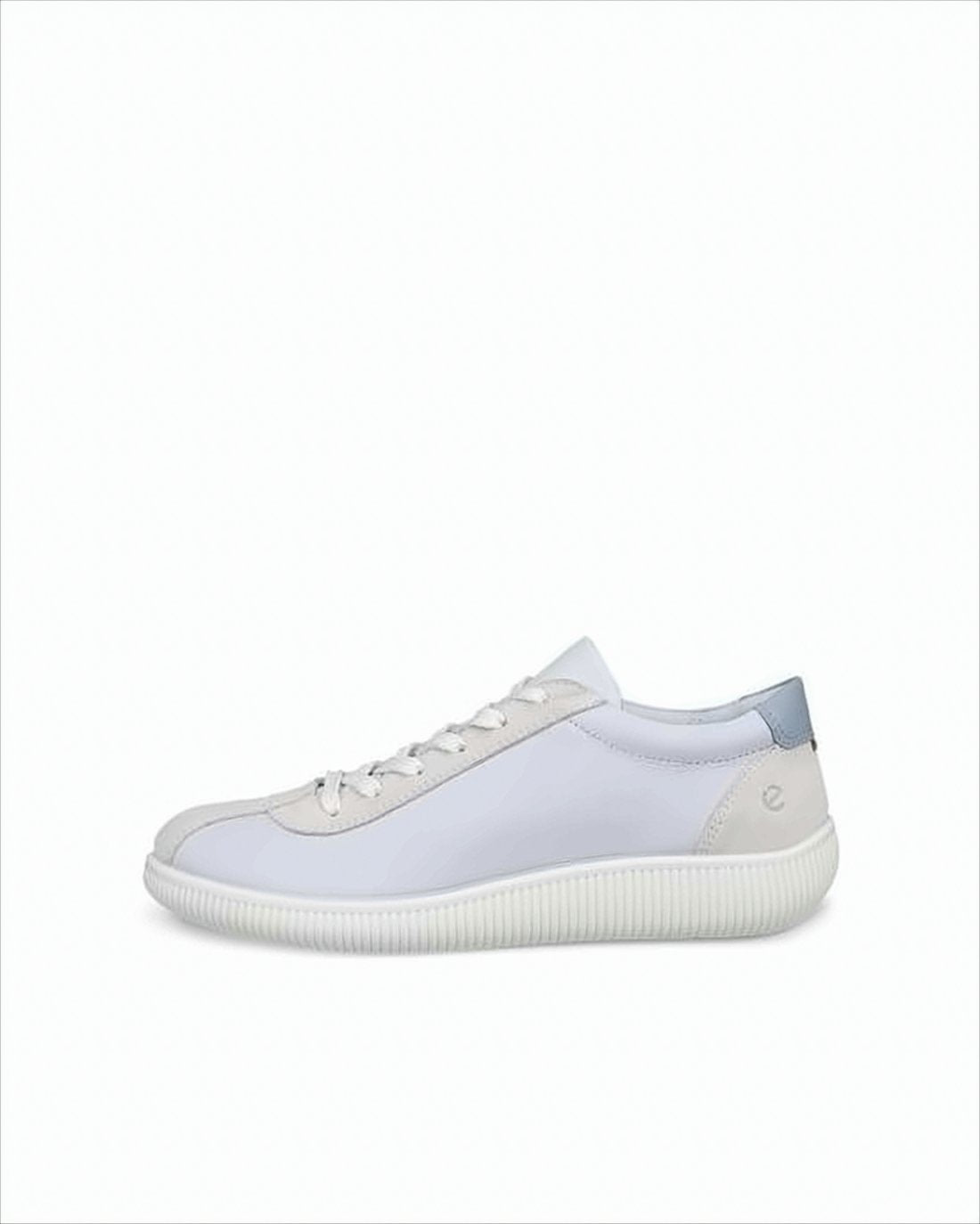 White Ecco Sneakers with Leather Upper