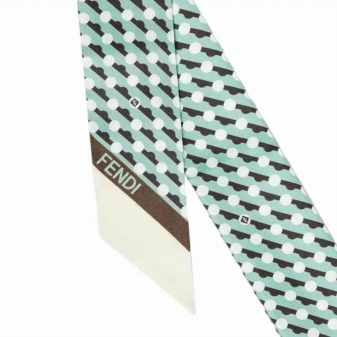 Geometric Pattern Slim Silk Scarf