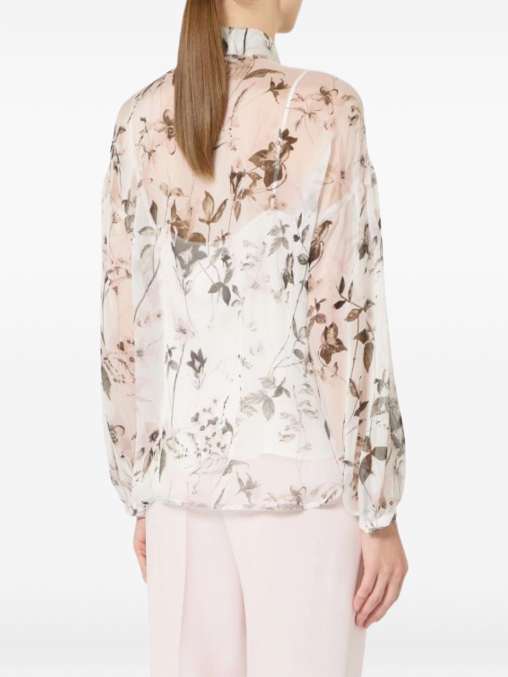 White Blouse with Concealed Button Placket