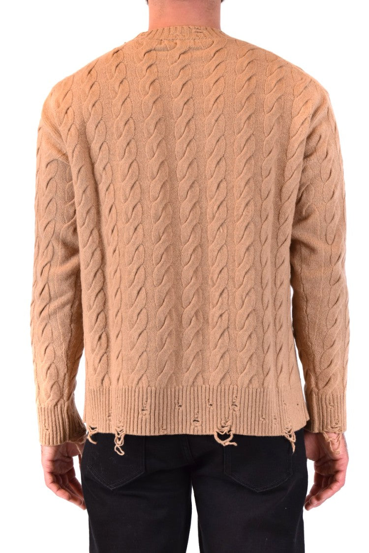 Classic Cable Knit Sweater In Camel Tone
