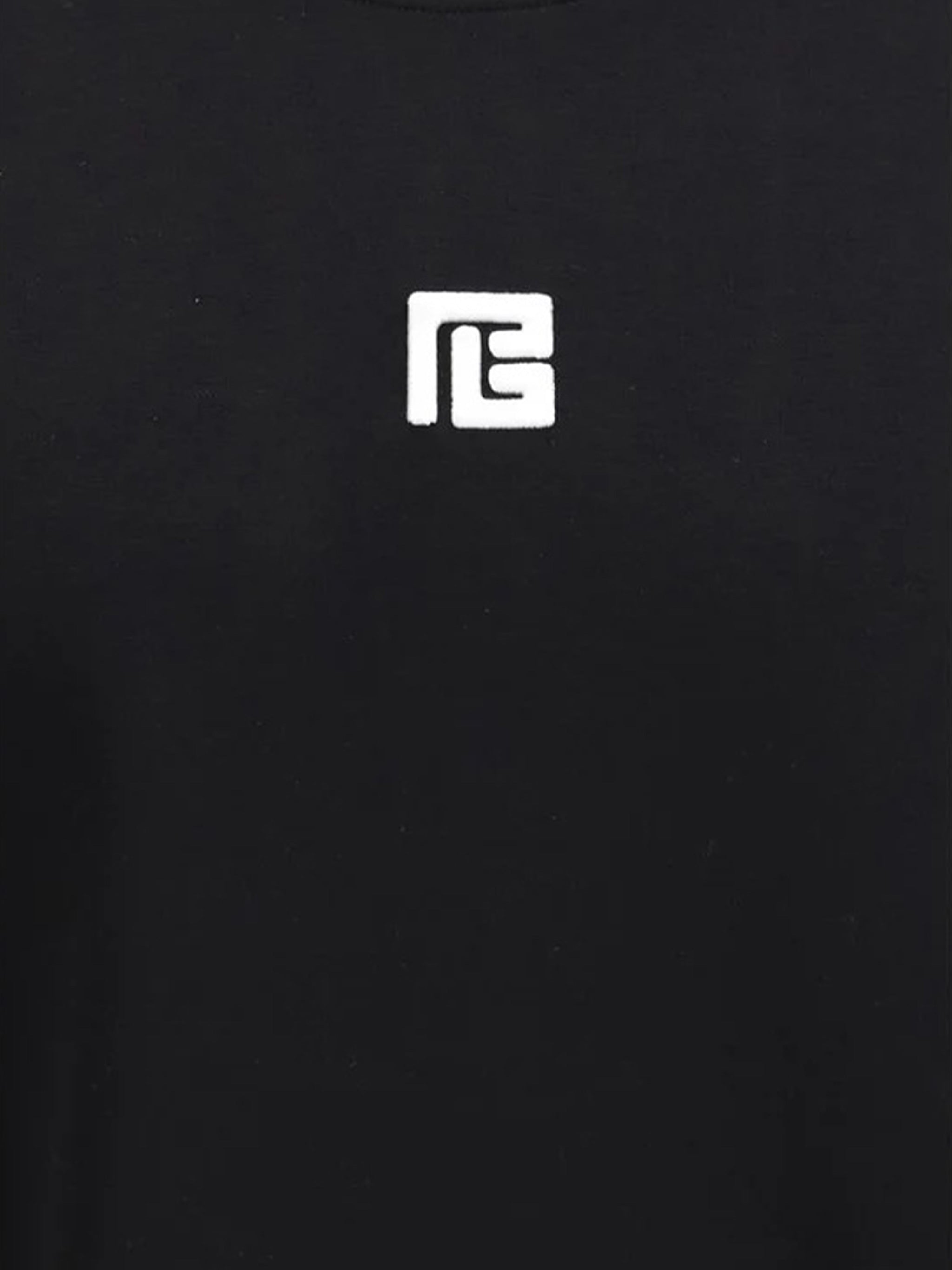 Black Loose Ss Boxy Logo T-Shirt