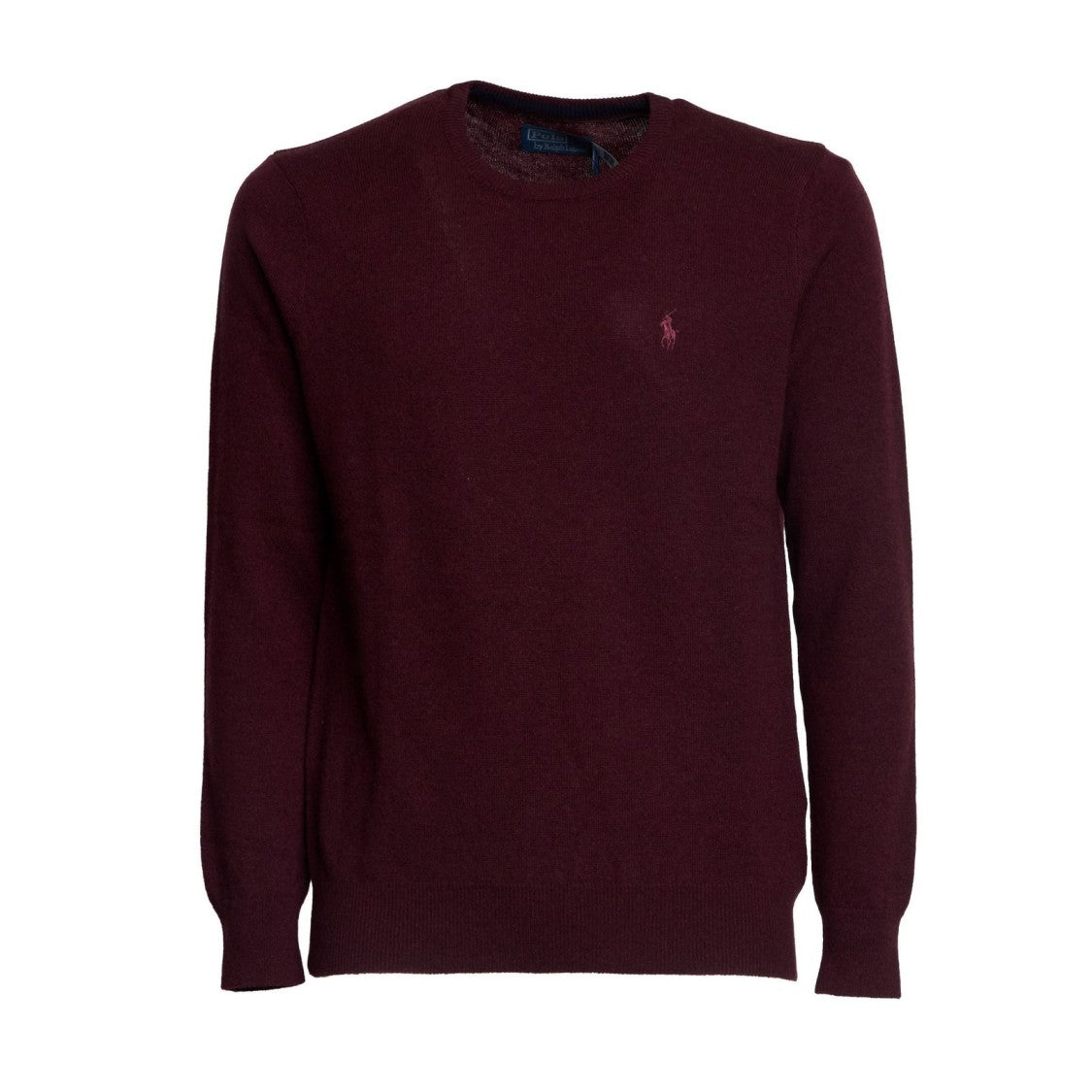 Rich Red Sweater With Ribbed Cuffs And Timeless Design