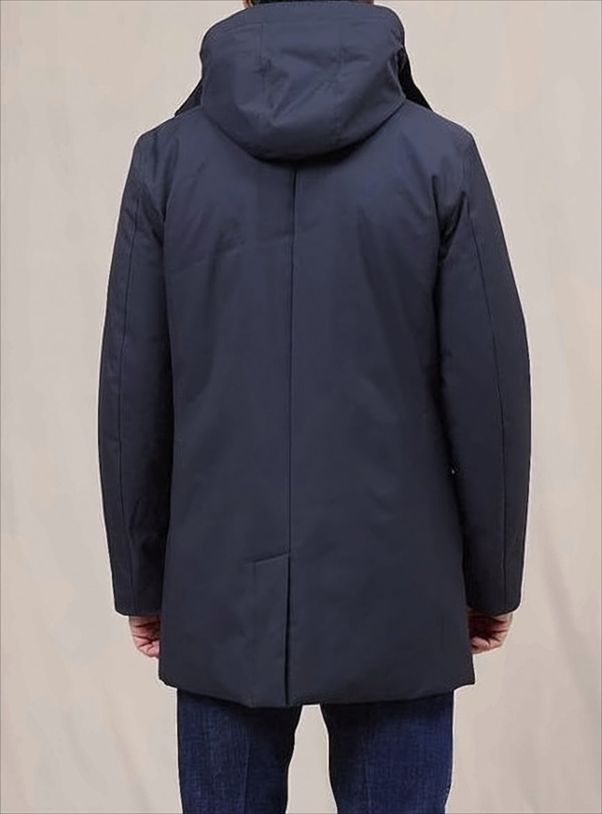 Hooded Blue Jacket With Zip