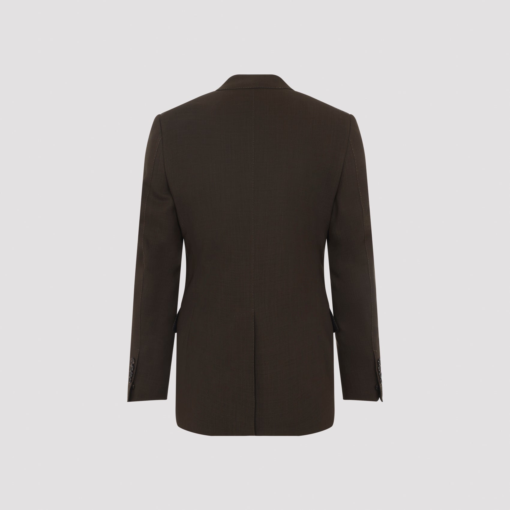 Brown Wool Tailored Fit Jacket