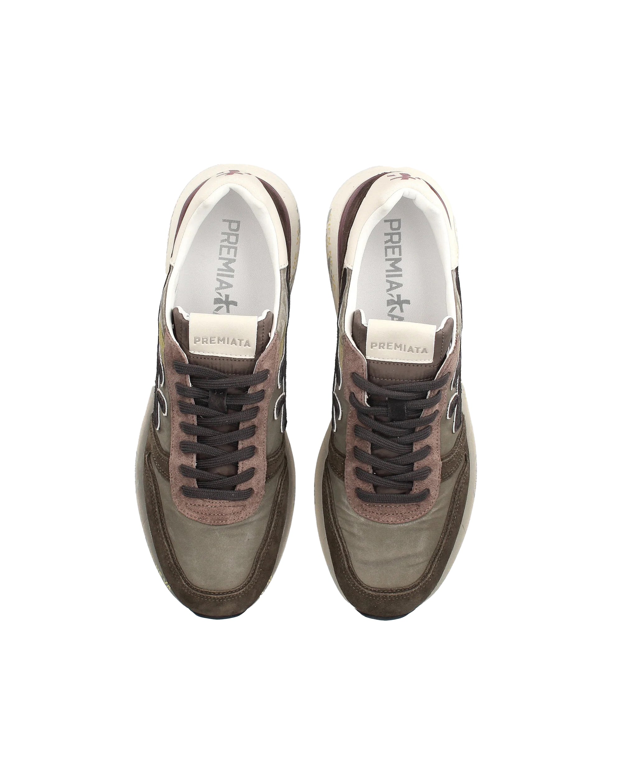Contemporary Low-Top Sneakers With Materials