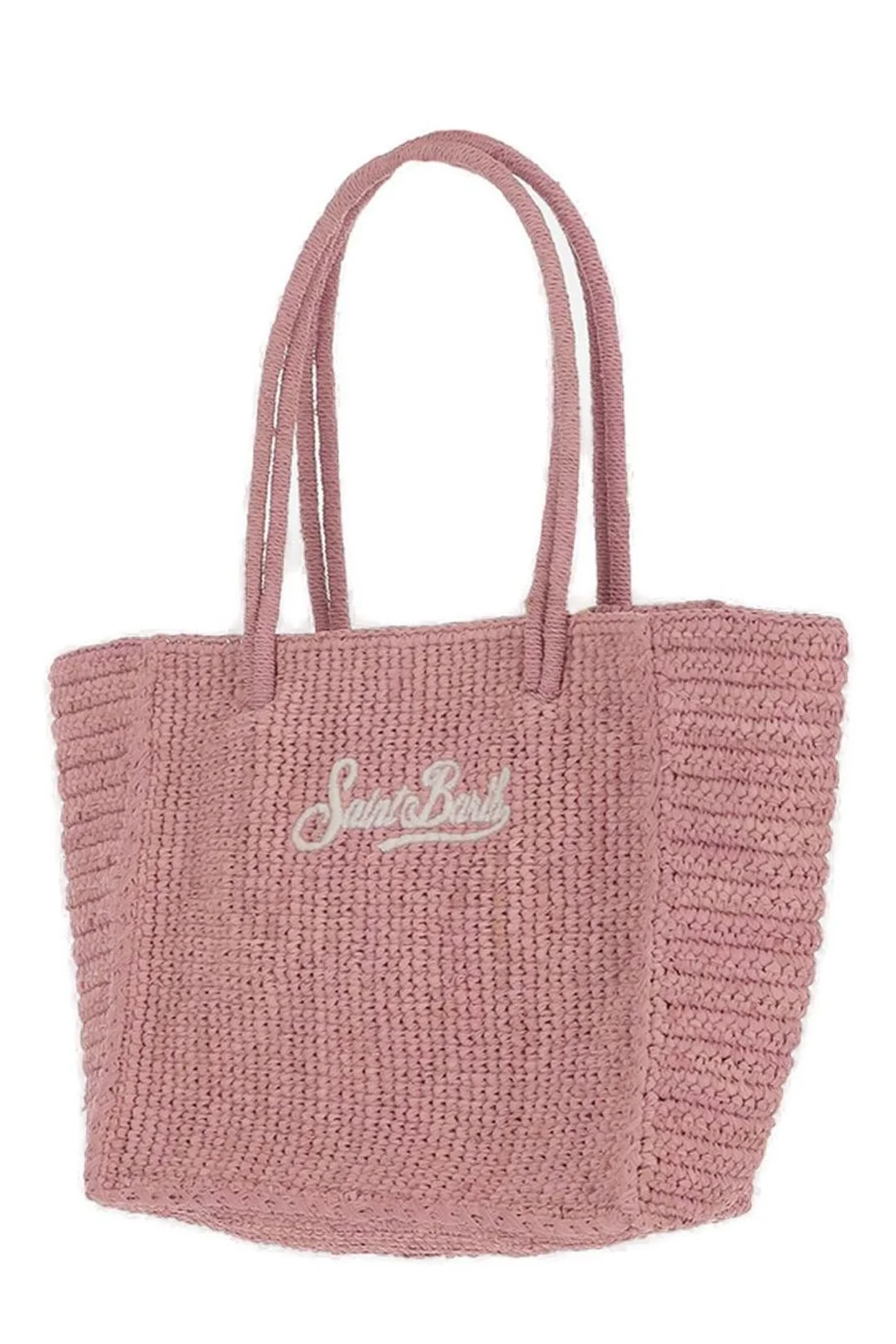 Medium Woven Tote Bag in Dusty Rose