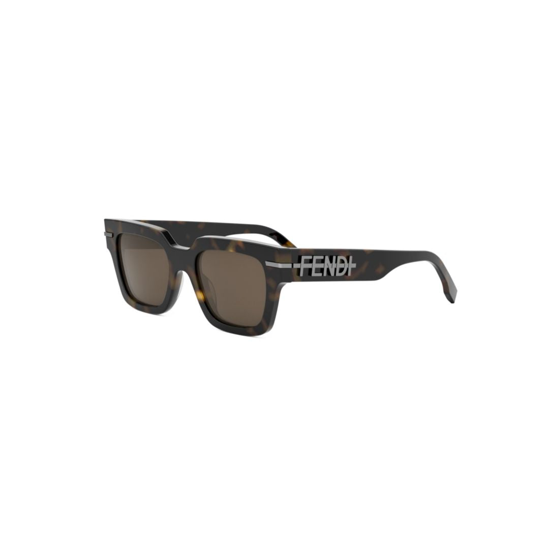 Fe40078i Bold Rectangular Tortoiseshell Sunglasses