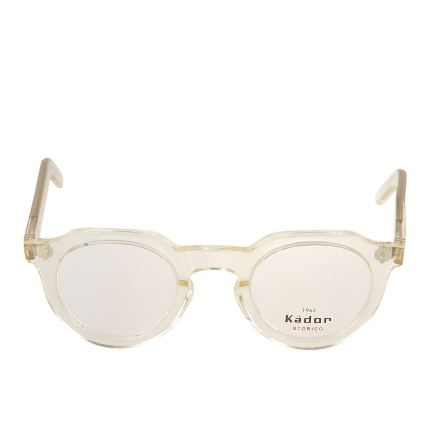 Storiko Translucent Light Beige Rounded Sunglasses with Slim Arms