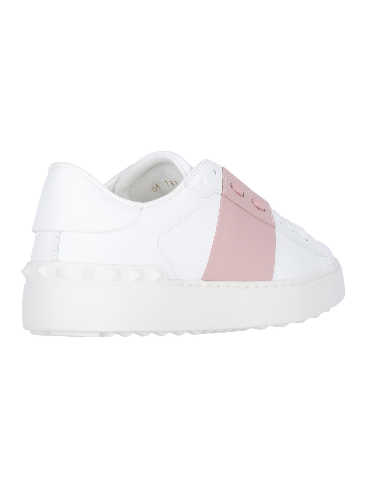 Rockstud Untitled Sneakers with Contrast Pink Accents