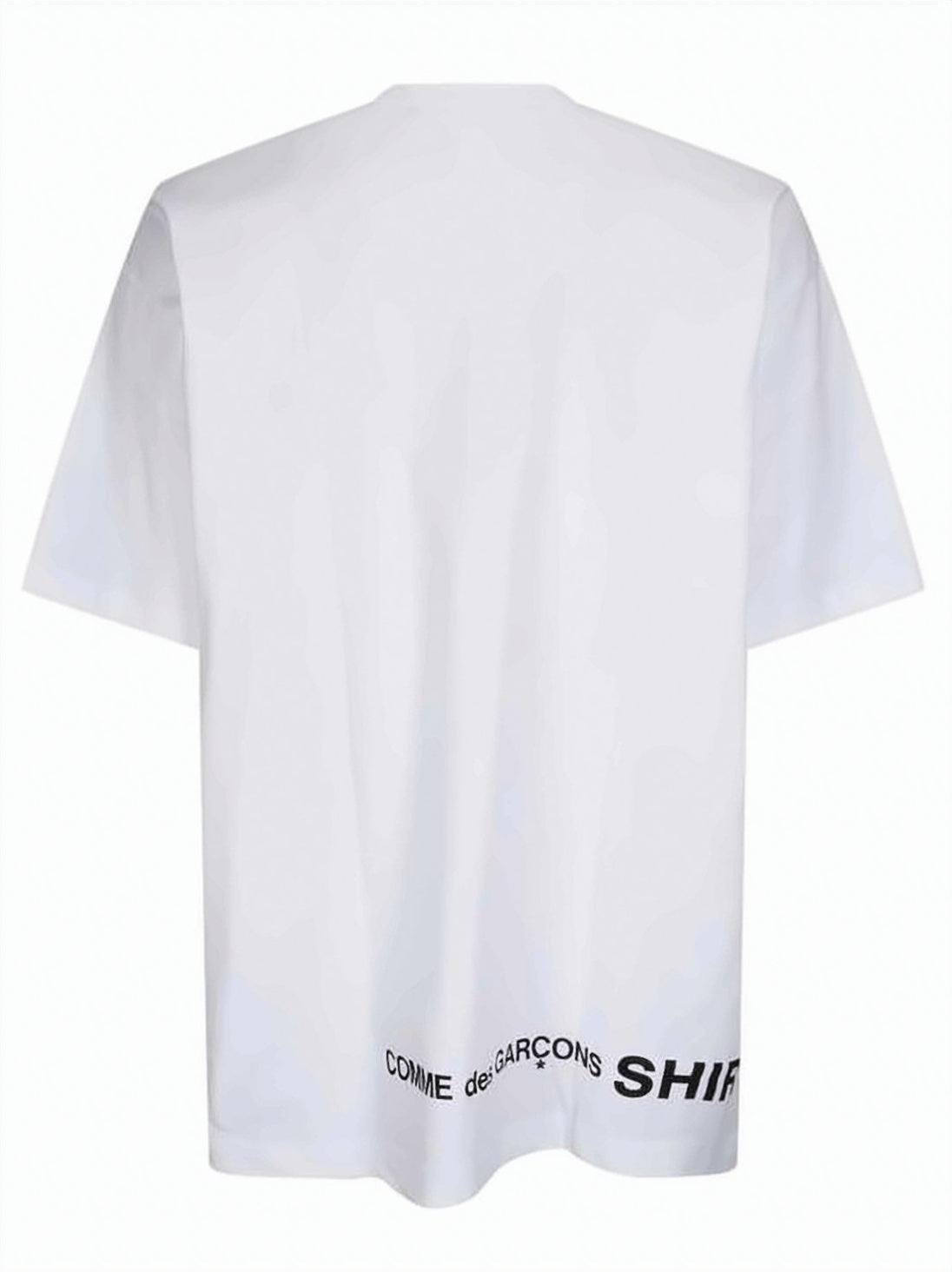 Minimalist White Cotton T-Shirt with Subtle Back Detailing