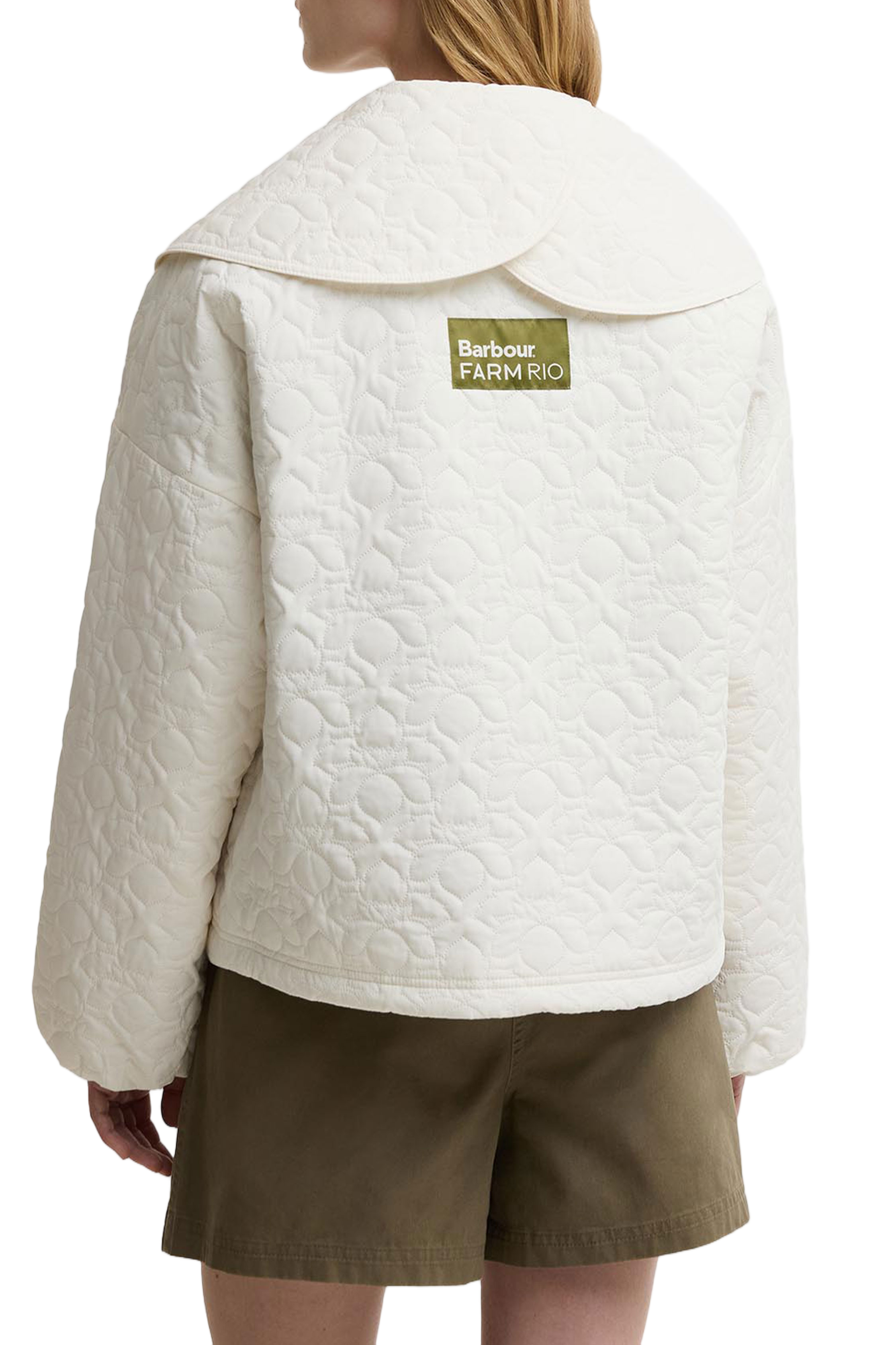 White 'Lotus Quilt' Quilted Jacket