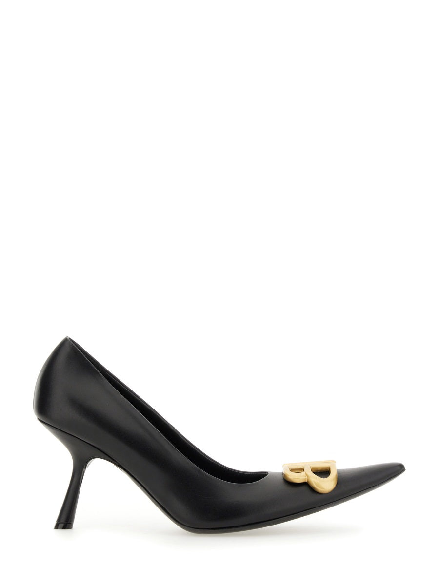 High-Heeled Leather Pumps with Pointed Toe