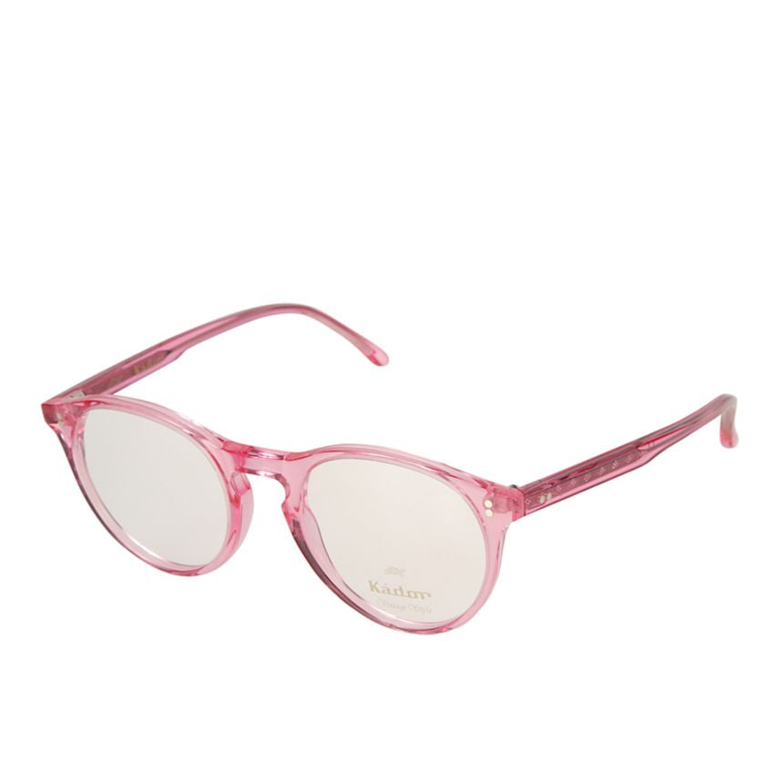 Chyli Translucent Pink Rounded Sunglasses with Keyhole Bridge