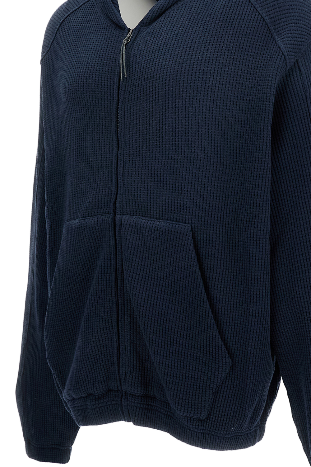 Blue Cotton Waffle Hoodie