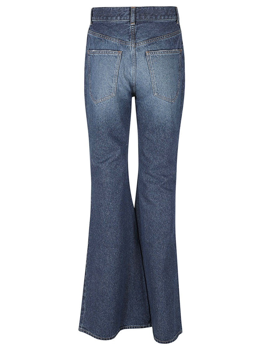 High-Waisted Flared Jeans With Vintage Wash