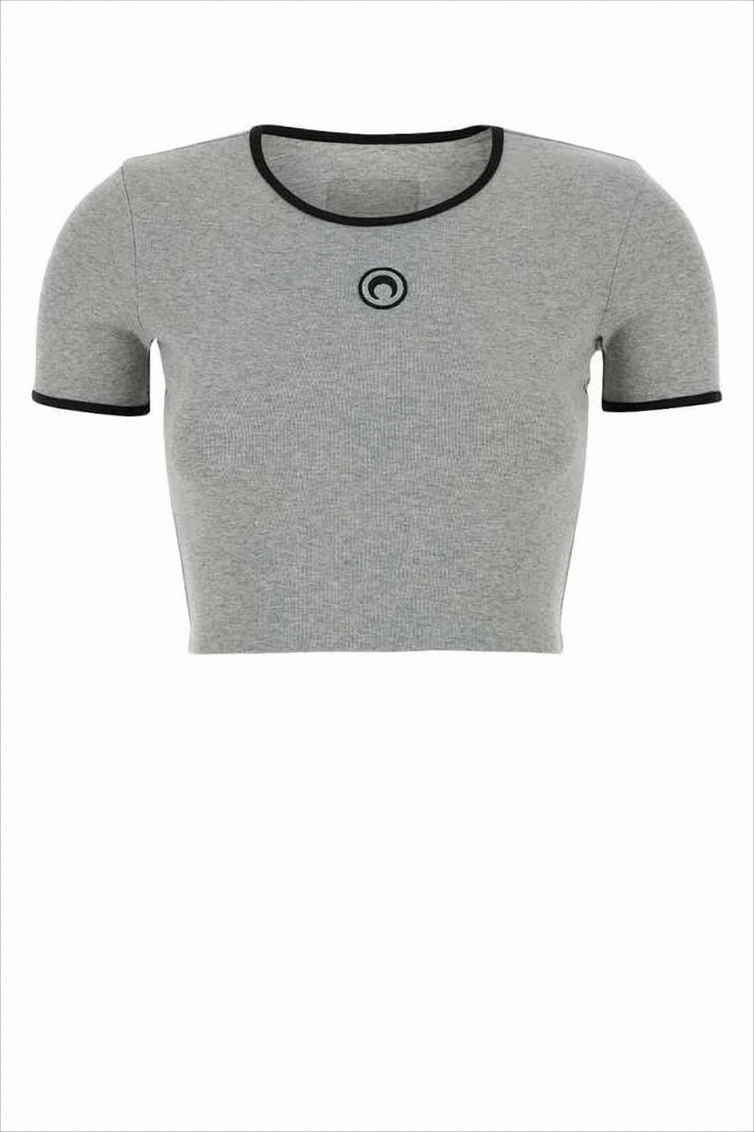 Ribbed Crop Top with Contrasting Edging